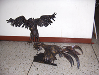 gallos en hierro